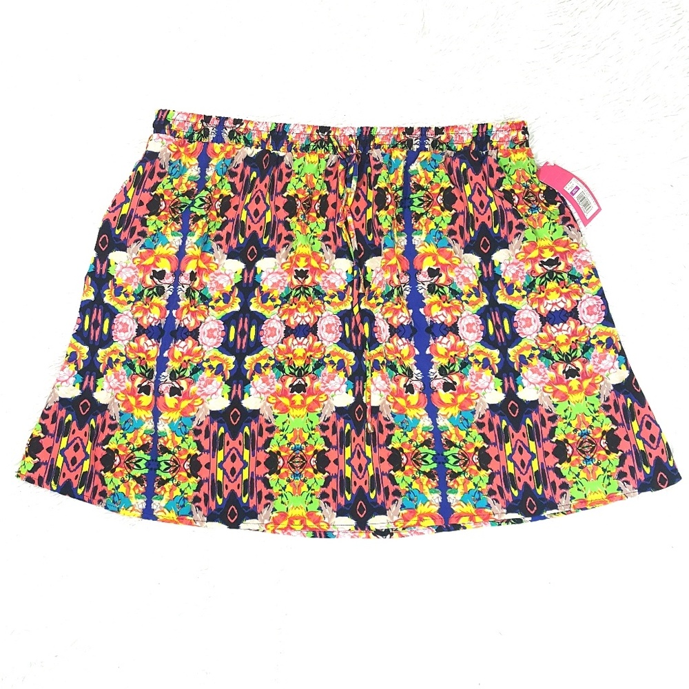 Xhilaration Multicolor Floral Mini Skirt Size XXL